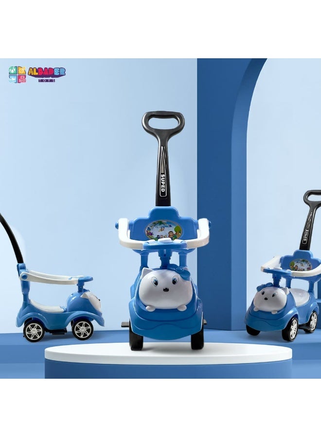 AL BADER 3 in 1 Ride on Car for Kids, Ride on Kids Car with Music & Lights, Kids Ride on Push Car With Safety Bar & Push Handle, Push Ride on Car for Kids 1-3 Years, Small Push Car for Toddlers, Blue - Image 5